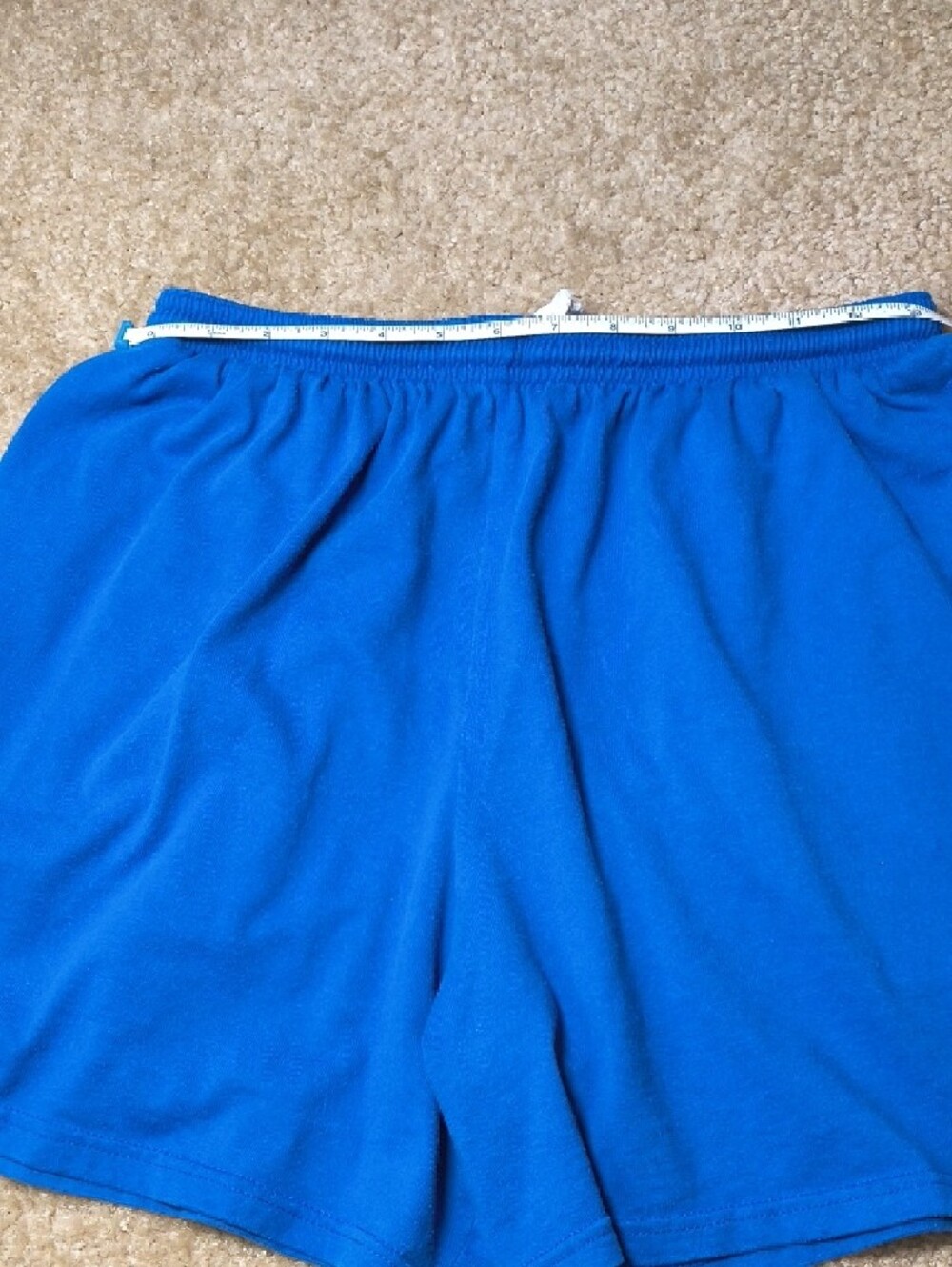 Vintage Cuffed Royal Blue Elastic Waist Soffe Shorts Size M Z1 - Picture 5 of 6